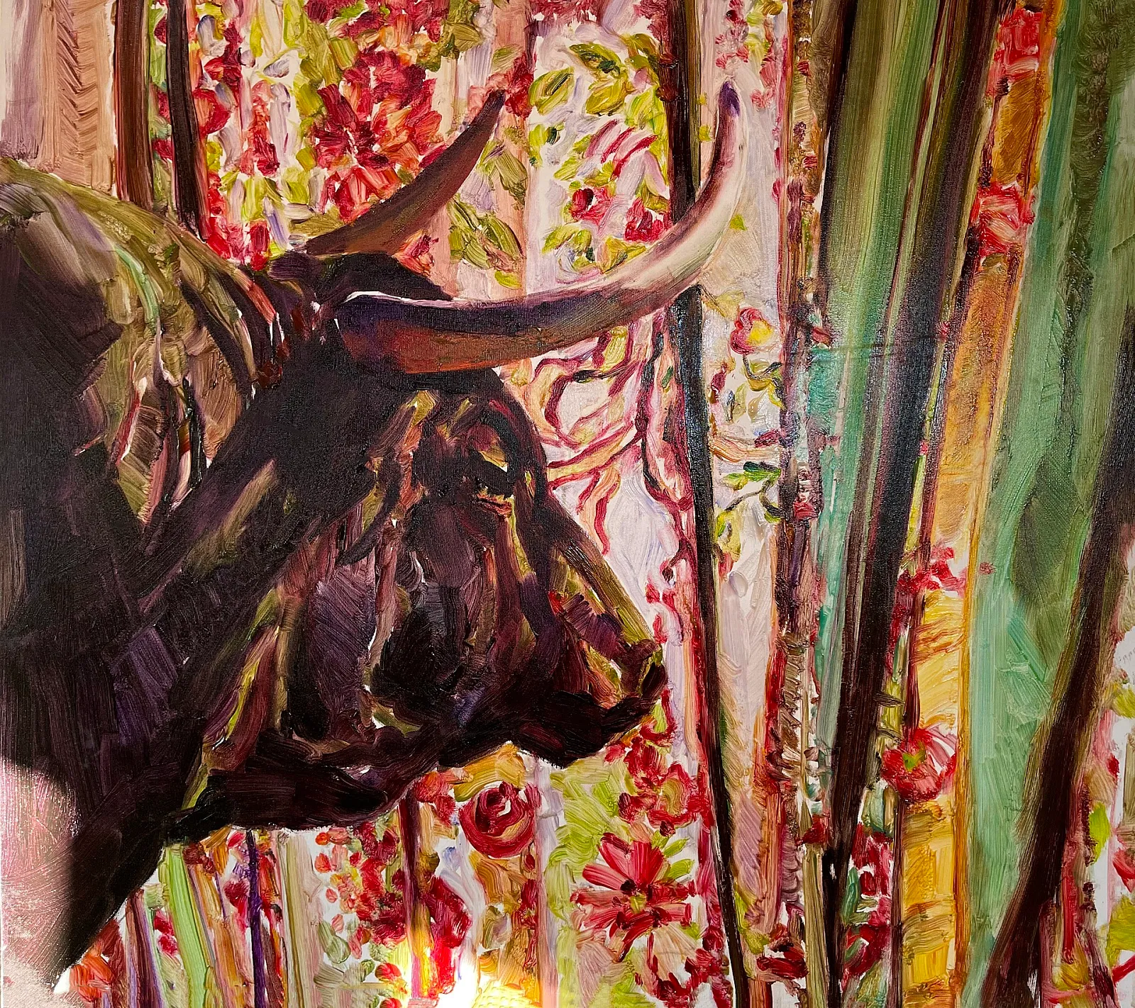 Bull with Curtain