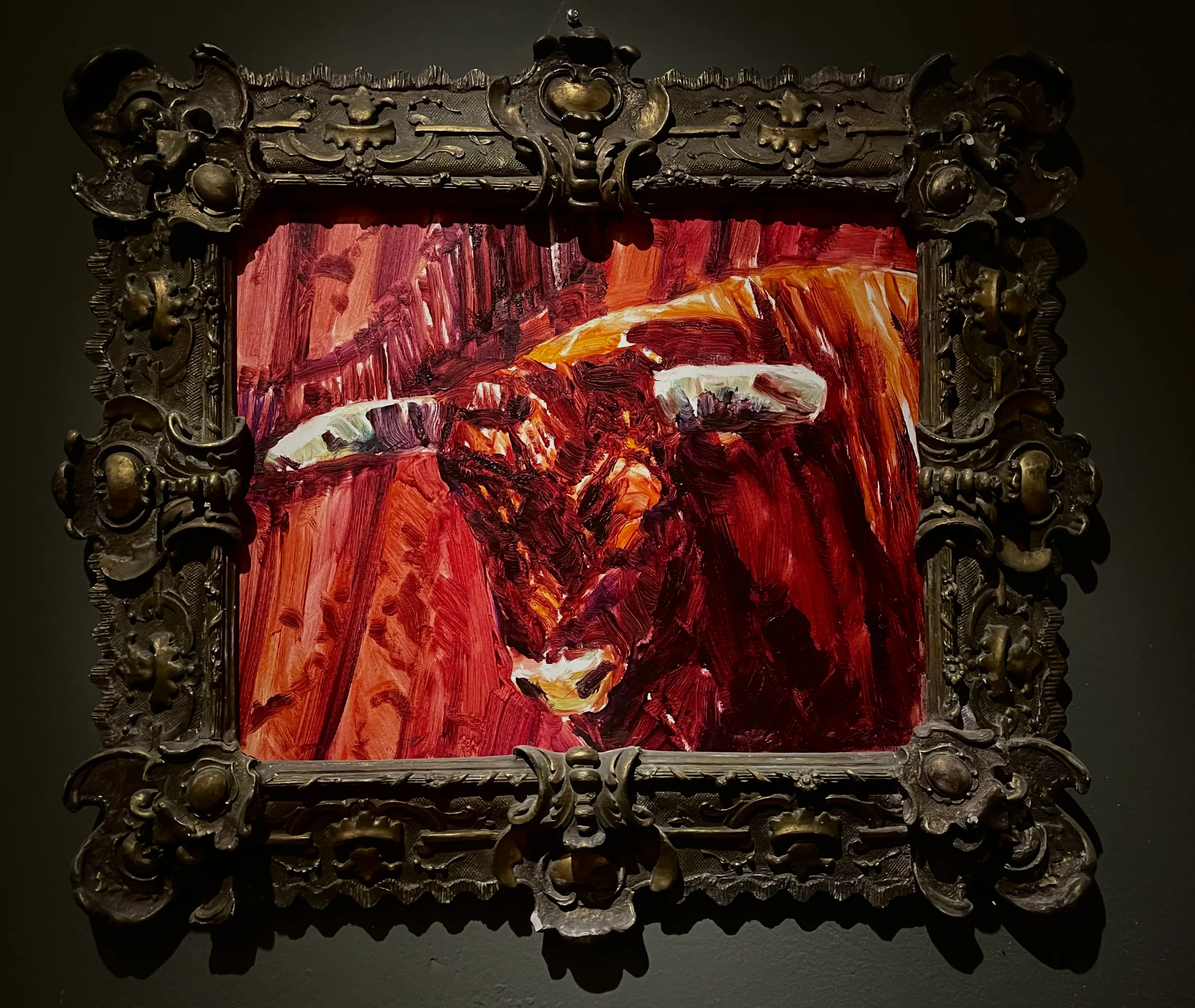 Bull with Red Curtain